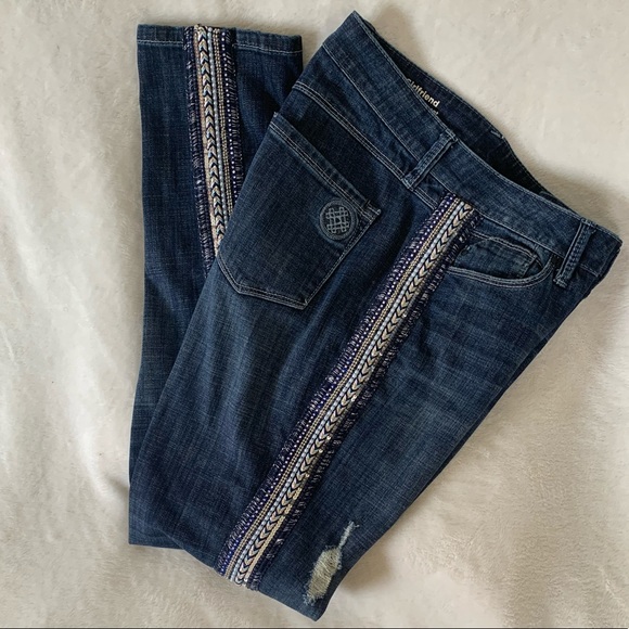 Laurie Felt Embellished Stripe Girlfriend Sz 6 - Picture 5 of 15